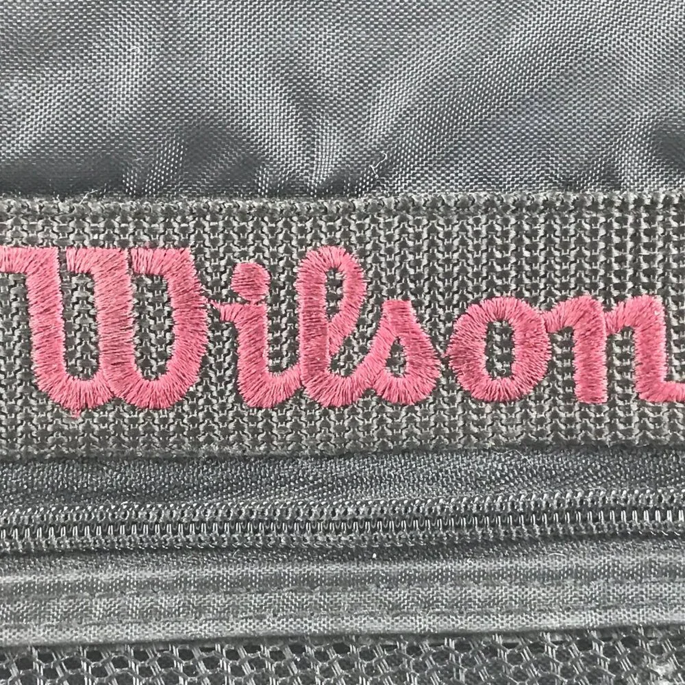 Wilson Unisex‎ Duffle Bag Black/Maroon Nylon Sports Shoulder Strap Zipper Pocket